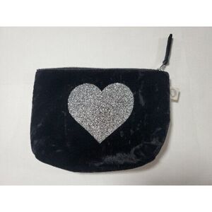 Koala Kanvas Makeup Bag Black with Silver‎ Heart